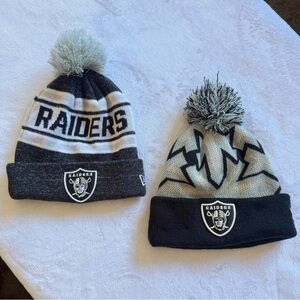 Raiders Beanie Set with Pom-Poms
